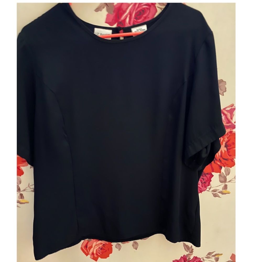 liz baker polyester shirt/ blouse